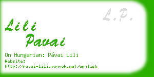 lili pavai business card
