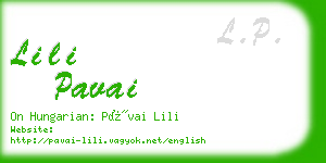 lili pavai business card